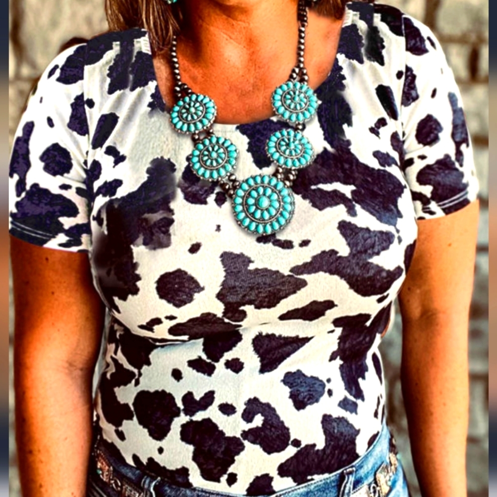 Cow Print Pattern Top